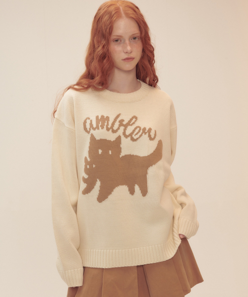 ambler(エムブラー)の「キャットバイティングキャット フルオーバーネッククルースウェター ニット AKN501 (アイボリー)(ニット/セーター・レディース・その他・M/L)」の2枚目の写真