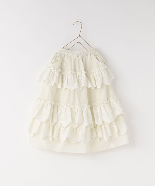 LOWRYS FARM（ローリーズファーム）の「レースフリルロングスカート　 647602（スカート・キッズ・オフホワイト・150cm/140cm/130cm/120cm/110cm）」の2枚目の写真