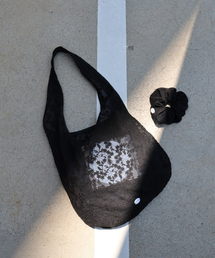 Veil Lace Bag & Scrunch SET _ Black