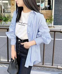 ストライプビッグシャツ