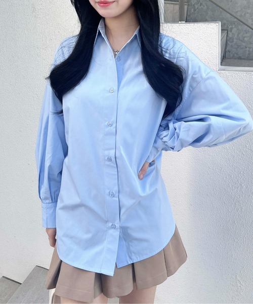 INGNI(イング)の「ストライプビッグシャツ(シャツ/ブラウス・レディース・ホワイト系8/サックスブルー/ブルー系1・M)」の12枚目の写真