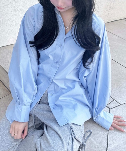 INGNI(イング)の「ストライプビッグシャツ(シャツ/ブラウス・レディース・ホワイト系8/サックスブルー/ブルー系1・M)」の16枚目の写真