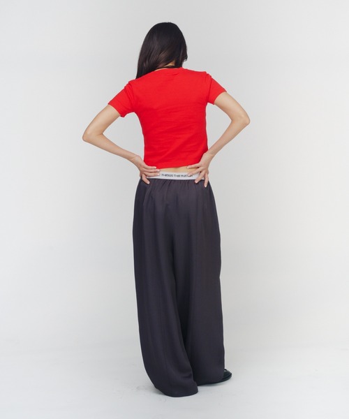 THINGS THAT MATTER(シングス ザット マター)の「ROUND SILHOUETTE PANTS / ラウンド シルエット パンツ(スラックス・レディース・ブラウン/ネイビー/クリーム・1/2)」の17枚目の写真