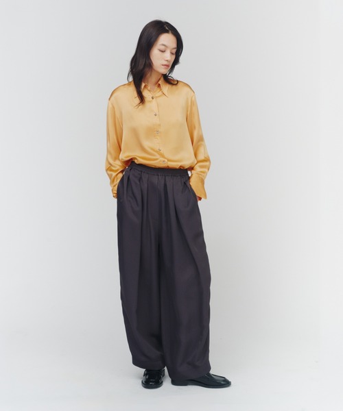 THINGS THAT MATTER(シングス ザット マター)の「ROUND SILHOUETTE PANTS / ラウンド シルエット パンツ(スラックス・レディース・ブラウン/ネイビー/クリーム・1/2)」の20枚目の写真