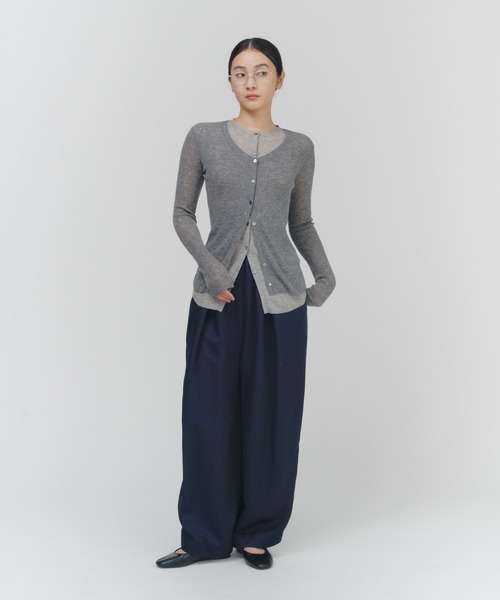 THINGS THAT MATTER(シングス ザット マター)の「ROUND SILHOUETTE PANTS / ラウンド シルエット パンツ(スラックス・レディース・ブラウン/ネイビー/クリーム・1/2)」の22枚目の写真