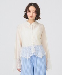 Ray BEAMS | レース キリカエ フレア スリーブ シャツ(シャツ/ブラウス)