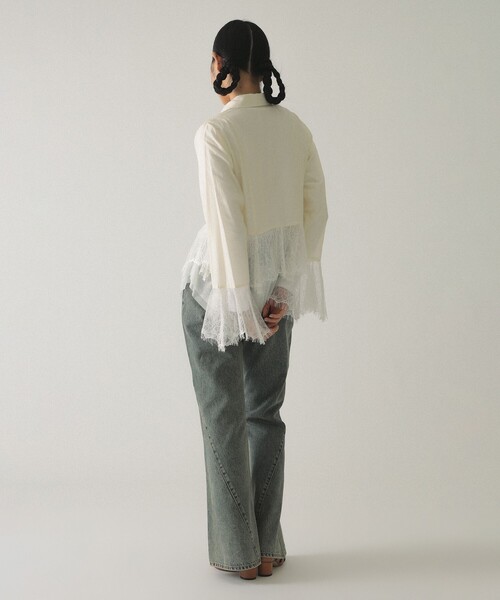 Ray BEAMS（レイビームス）の「レース キリカエ フレア スリーブ シャツ（シャツ/ブラウス・レディース・ホワイト系その他6/サックスブルー・ONE SIZE）」の9枚目の写真