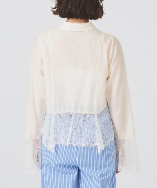 Ray BEAMS（レイビームス）の「レース キリカエ フレア スリーブ シャツ（シャツ/ブラウス・レディース・ホワイト系その他6/サックスブルー・ONE SIZE）」の16枚目の写真