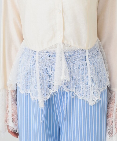 Ray BEAMS（レイビームス）の「レース キリカエ フレア スリーブ シャツ（シャツ/ブラウス・レディース・ホワイト系その他6/サックスブルー・ONE SIZE）」の19枚目の写真