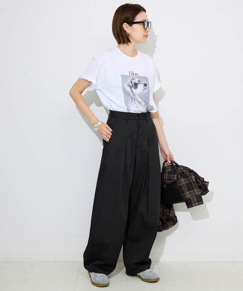 SLOBE IENA(スローブイエナ)の「《接触冷感/WEB限定/追加》ライトチノタックカーブトラウザー(チノパンツ・レディース・ブラック/ベージュ・36/38)」の7枚目の写真