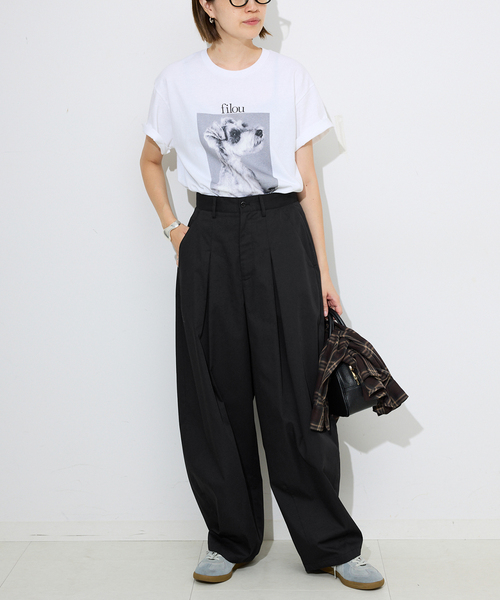 SLOBE IENA(スローブイエナ)の「《接触冷感/WEB限定/追加》ライトチノタックカーブトラウザー(チノパンツ・レディース・ブラック/ベージュ・36/38)」の8枚目の写真