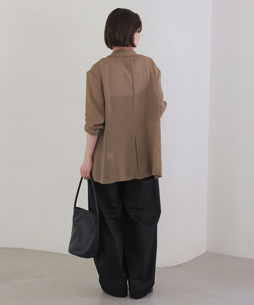 SLOBE IENA(スローブイエナ)の「《接触冷感/WEB限定/追加》ライトチノタックカーブトラウザー(チノパンツ・レディース・ブラック/ベージュ・36/38)」の13枚目の写真