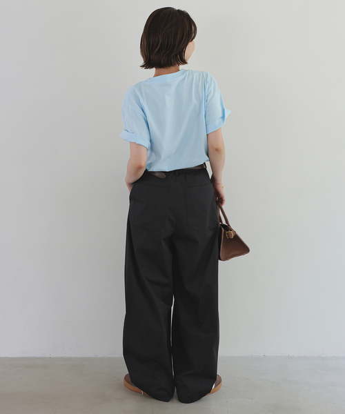 SLOBE IENA(スローブイエナ)の「《接触冷感/WEB限定/追加》ライトチノタックカーブトラウザー(チノパンツ・レディース・ブラック/ベージュ・36/38)」の19枚目の写真