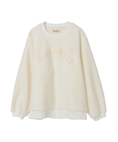 PINK HOUSE（ピンクハウス）の「ロゴワッペン使いフリーススウェット（スウェット・レディース・ブラック/オフホワイト/トップグレー・フリー）」の4枚目の写真