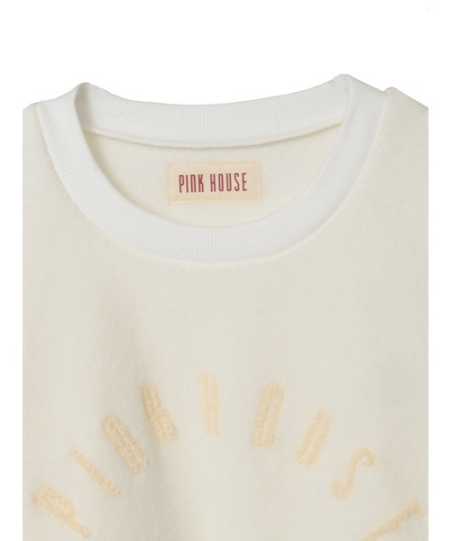 PINK HOUSE（ピンクハウス）の「ロゴワッペン使いフリーススウェット（スウェット・レディース・ブラック/オフホワイト/トップグレー・フリー）」の6枚目の写真