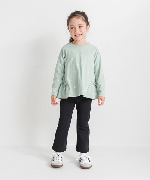 BRANSHES（ブランシェス）の「リボン柄×バックティアード長袖Tシャツ（Tシャツ/カットソー・キッズ・ピンク/ライトグリーン・120/110/100/80/90/130）」の6枚目の写真