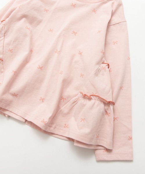 BRANSHES（ブランシェス）の「リボン柄×バックティアード長袖Tシャツ（Tシャツ/カットソー・キッズ・ピンク/ライトグリーン・120/110/100/80/90/130）」の12枚目の写真