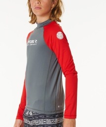 N.s（エヌドットエス）の「【RIPCURL/リップカール】K SHOCK UPF L/S-BOY　水陸両用　UPF50+ (日焼け防止)　フロントロゴプリント　長袖ラッシュガード(水着)（ラッシュガード）」