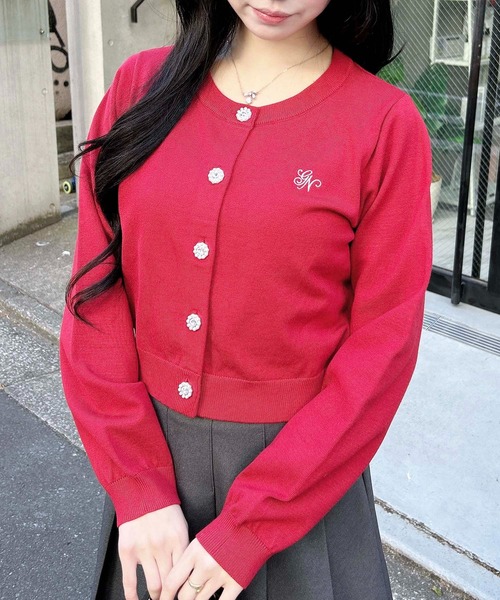 INGNI（イング）の「ビジューボタンニットカーディガン（カーディガン/ボレロ・レディース・ホワイト系その他4/オフホワイト/レッド/ネイビー/イエロー・M）」の5枚目の写真