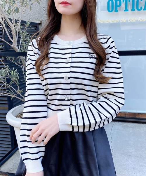 INGNI（イング）の「ビジューボタンニットカーディガン（カーディガン/ボレロ・レディース・ホワイト系その他4/オフホワイト/レッド/ネイビー/イエロー・M）」の14枚目の写真