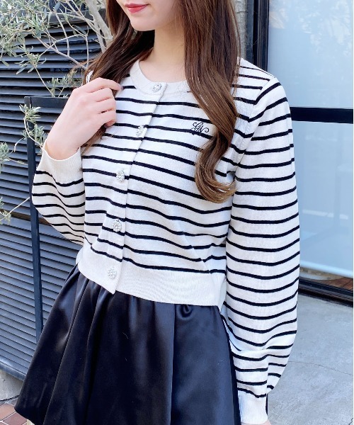 INGNI（イング）の「ビジューボタンニットカーディガン（カーディガン/ボレロ・レディース・ホワイト系その他4/オフホワイト/レッド/ネイビー/イエロー・M）」の15枚目の写真