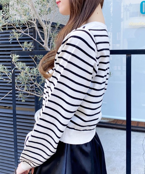 INGNI（イング）の「ビジューボタンニットカーディガン（カーディガン/ボレロ・レディース・ホワイト系その他4/オフホワイト/レッド/ネイビー/イエロー・M）」の18枚目の写真