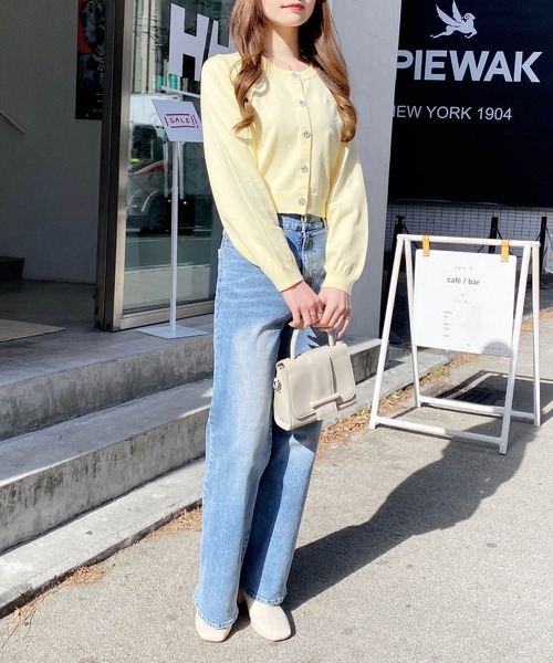 INGNI（イング）の「ビジューボタンニットカーディガン（カーディガン/ボレロ・レディース・ホワイト系その他4/オフホワイト/レッド/ネイビー/イエロー・M）」の6枚目の写真