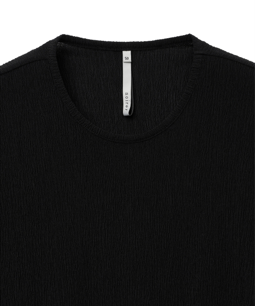 NOIRER(ノイア)の「プリーツセミオーバーフィットハーフTシャツ(ブラック)(Tシャツ/カットソー・メンズ・その他・48/50/52)」の3枚目の写真