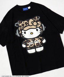HELLO KITTY EYELET TEE/ハローキティ ストリートビッグプリントTシャツ/カモフラ・レオパード/ピチT・ビッグシルエット