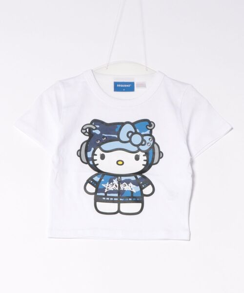 sanrio(サンリオ)の「HELLO KITTY EYELET TEE/ハローキティ ストリートビッグプリントTシャツ/カモフラ・レオパード/ピチT・ビッグシルエット(Tシャツ/カットソー・レディース・カモフラージュ/ブラック/レッド/ホワイト・L/M/S)」の9枚目の写真