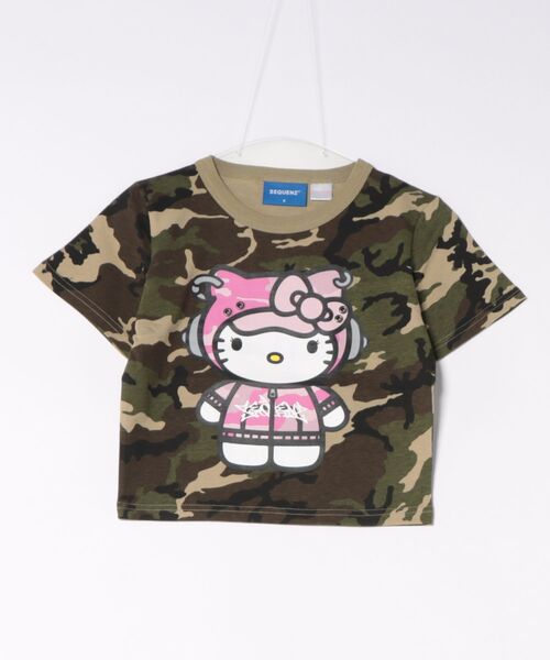sanrio(サンリオ)の「HELLO KITTY EYELET TEE/ハローキティ ストリートビッグプリントTシャツ/カモフラ・レオパード/ピチT・ビッグシルエット(Tシャツ/カットソー・レディース・カモフラージュ/ブラック/レッド/ホワイト・L/M/S)」の7枚目の写真