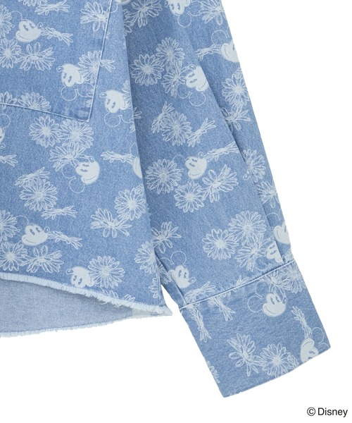 Disney（ディズニー）の「ミッキー&フレンズ/花柄デニムシャツ（シャツ/ブラウス・レディース・インディゴブルー/ライトインディゴブルー・FREE）」の5枚目の写真