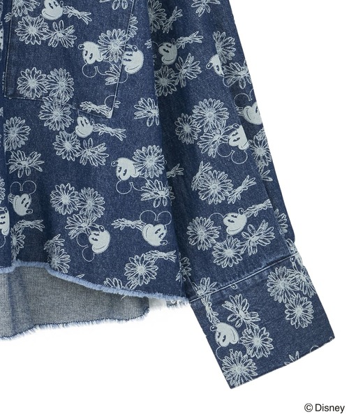 Disney（ディズニー）の「ミッキー&フレンズ/花柄デニムシャツ（シャツ/ブラウス・レディース・インディゴブルー/ライトインディゴブルー・FREE）」の12枚目の写真