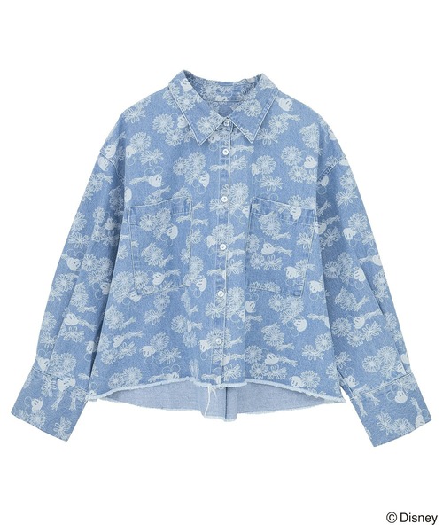 Disney（ディズニー）の「ミッキー&フレンズ/花柄デニムシャツ（シャツ/ブラウス・レディース・インディゴブルー/ライトインディゴブルー・FREE）」の20枚目の写真