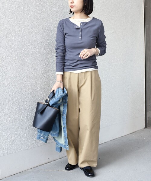 SHIPS Colors（シップス カラーズ）の「SHIPS Colors:〈手洗い可能〉ストレッチ レース ボートネック トップス◇（Tシャツ/カットソー・レディース・ネイビー/ライトブルー/オフホワイト・ONE SIZE）」の17枚目の写真