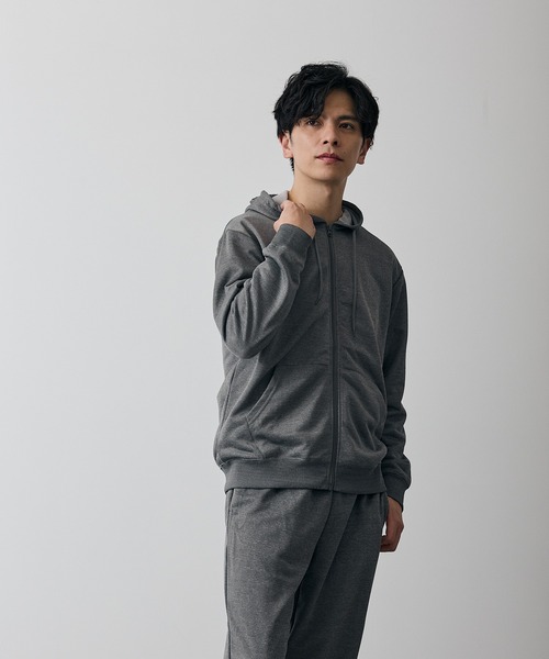 improves(インプローブス)の「スムース裏毛 ジップパーカー&ジョガーパンツ セットアップ(パーカー・メンズ・ブラック/杢グレー/チャコール/ネイビー・MEDIUM/LARGE/X-LARGE)」の14枚目の写真