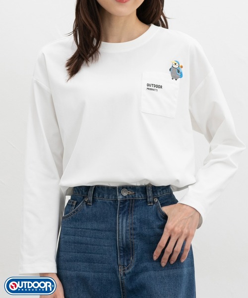 Honeys(ハニーズ)の「【アクティブウェア・速乾ドライ・UVカット】OUTDOOR PRODUCTS/長袖Tシャツ(Tシャツ/カットソー・レディース・ネイビー/オフホワイト/スミクロ/ピンク/ベージュ・S/M/LL/L)」の1枚目の写真