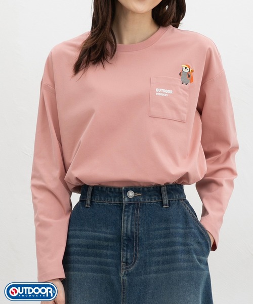 Honeys(ハニーズ)の「【アクティブウェア・速乾ドライ・UVカット】OUTDOOR PRODUCTS/長袖Tシャツ(Tシャツ/カットソー・レディース・ネイビー/オフホワイト/スミクロ/ピンク/ベージュ・S/M/LL/L)」の5枚目の写真