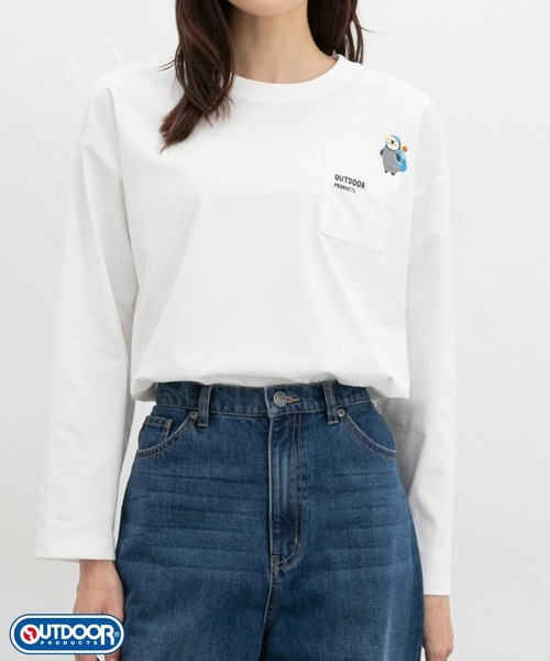 Honeys(ハニーズ)の「【アクティブウェア・速乾ドライ・UVカット】OUTDOOR PRODUCTS/長袖Tシャツ(Tシャツ/カットソー・レディース・ネイビー/オフホワイト/スミクロ/ピンク/ベージュ・S/M/LL/L)」の8枚目の写真
