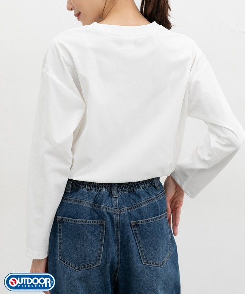 Honeys(ハニーズ)の「【アクティブウェア・速乾ドライ・UVカット】OUTDOOR PRODUCTS/長袖Tシャツ(Tシャツ/カットソー・レディース・ネイビー/オフホワイト/スミクロ/ピンク/ベージュ・S/M/LL/L)」の9枚目の写真