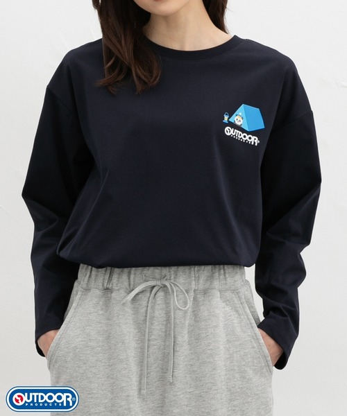 Honeys(ハニーズ)の「【アクティブウェア・速乾ドライ・UVカット】OUTDOOR PRODUCTS/長袖Tシャツ(Tシャツ/カットソー・レディース・ネイビー/オフホワイト/スミクロ/ピンク/ベージュ・S/M/LL/L)」の14枚目の写真