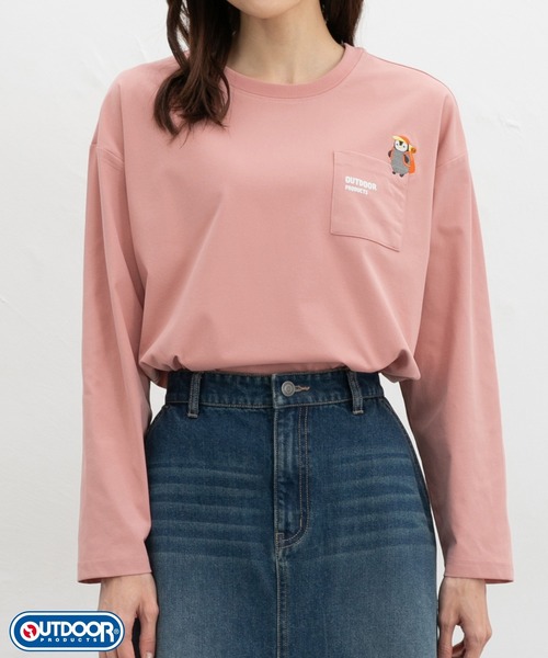 Honeys(ハニーズ)の「【アクティブウェア・速乾ドライ・UVカット】OUTDOOR PRODUCTS/長袖Tシャツ(Tシャツ/カットソー・レディース・ネイビー/オフホワイト/スミクロ/ピンク/ベージュ・S/M/LL/L)」の20枚目の写真