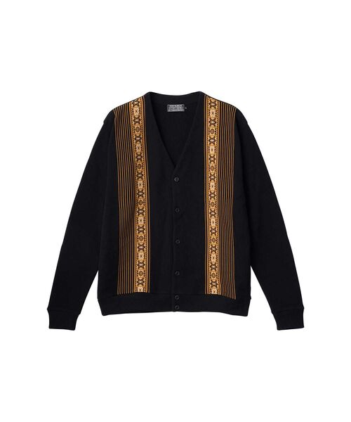 HYSTERIC GLAMOUR(ヒステリックグラマー)の「ストライプジャカード カーディガン(カーディガン/ボレロ・メンズ・ブラック/グリーン/イエロー・SMALL/MEDIUM/LARGE/X-LARGE)」の2枚目の写真