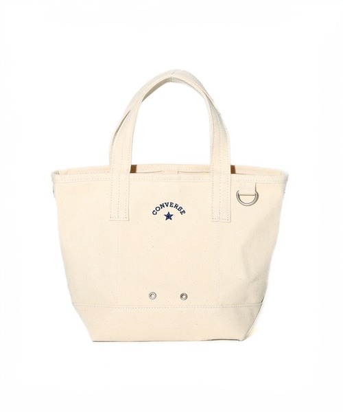 CONVERSE(コンバース)の「【CONVERSE】CV AS CANVAS TOTE BAG S / コンバース ロゴ コットンキャンバストートバッグ Sサイズ(トートバッグ・メンズ・オフホワイト/ライトブラウン/ベージュ/ブラック・FREE)」の1枚目の写真