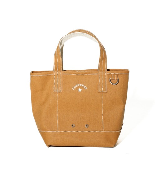 CONVERSE(コンバース)の「【CONVERSE】CV AS CANVAS TOTE BAG S / コンバース ロゴ コットンキャンバストートバッグ Sサイズ(トートバッグ・メンズ・オフホワイト/ライトブラウン/ベージュ/ブラック・FREE)」の3枚目の写真