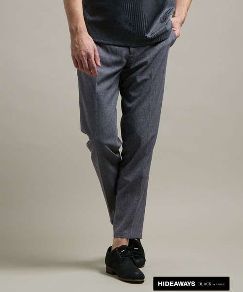 HIDEAWAYS NICOLE(ハイダウェイニコル)の「【HIDEAWAYS BLACK】シャリルジャージー イージースラックス(スラックス・メンズ・グレー/ブルー/ライトベージュ/ネイビー・SMALL/MEDIUM/LARGE/X-LARGE)」の1枚目の写真