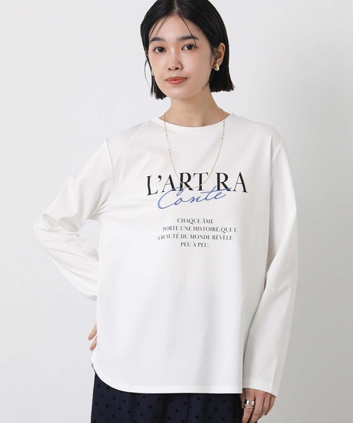 Gready Brilliant（グレディブリリアン）の「ブルー糸刺しゅうプリントT（Tシャツ/カットソー・レディース・オフホワイト・38）」の7枚目の写真