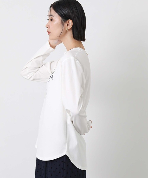 Gready Brilliant（グレディブリリアン）の「ブルー糸刺しゅうプリントT（Tシャツ/カットソー・レディース・オフホワイト・38）」の8枚目の写真