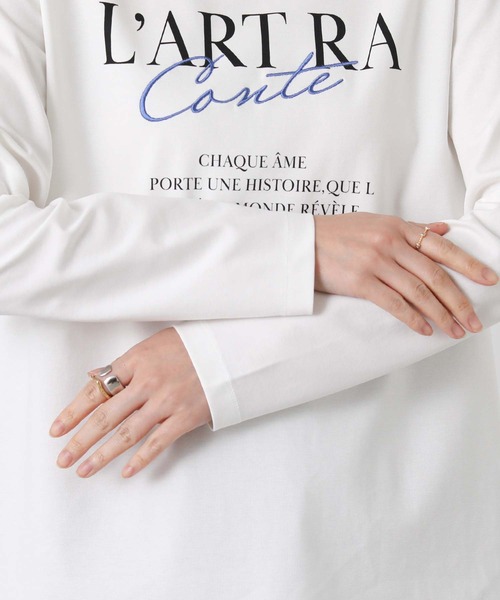 Gready Brilliant（グレディブリリアン）の「ブルー糸刺しゅうプリントT（Tシャツ/カットソー・レディース・オフホワイト・38）」の16枚目の写真