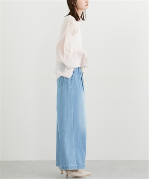 nissen（ニッセン）の「ウール混モヘア透かし編みニット（ニット/セーター・レディース・ピンク/オフホワイト/ネイビー/イエロー/ブラウン・FREE）」の12枚目の写真